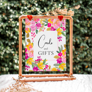 Poster Sinal de chá de panela floral de aquarela de jardi