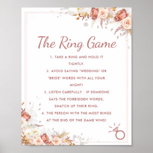 Poster Sinal de Chá de panela Floral do Jogo Queda