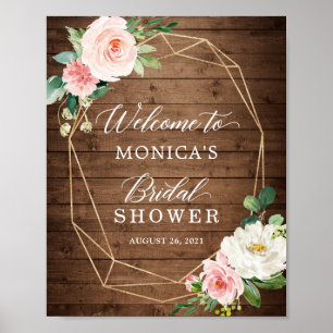 Poster Sinal de Chá de panela Floral Russo Geométrico Rom