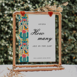 Poster Sinal de Chá de panela Mexicano Floral Quantos Kis