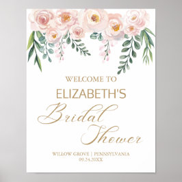 Poster Sinal de Chá de panela Pêssego Rosa