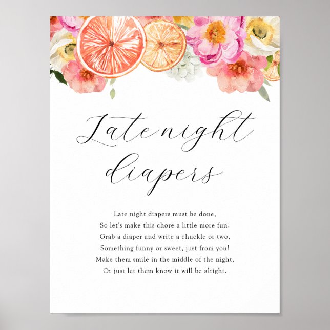 Poster Sinal de Chá Noite Atrasada do Fralda (Frente)