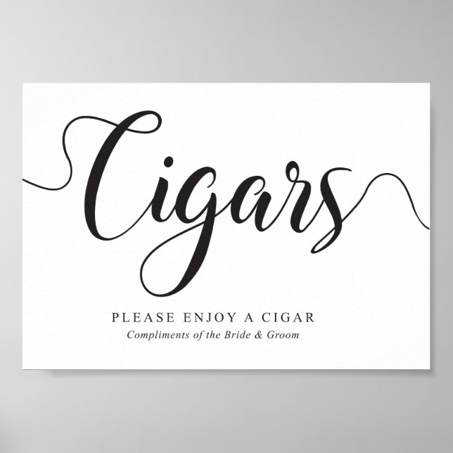 Poster Sinal de Charutos. Casamento Gratuito de Charutos  (Frente)