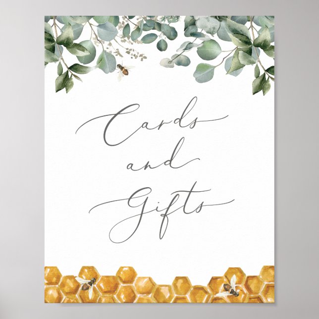 Poster Sinal de Chás de fraldas e presentes em Bee Greene (Frente)