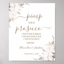 Poster Sinal de Chás de Noiva Floral Lines Pimp your Pros