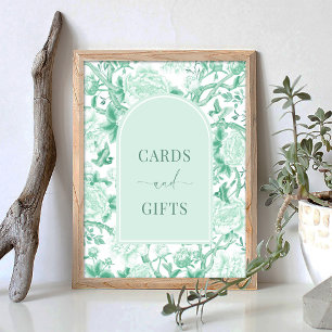 Poster Sinal de Chinoiserie Elegante para Cartas e Oferta