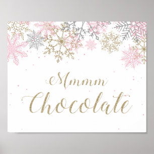 Poster Sinal de Chocolate de Winter Onederland Mmm