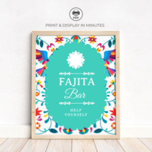 Poster Sinal de Churrasco de Noiva - Fiesta Mexican Fajit