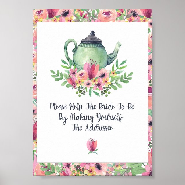 Poster Sinal de Chuva de Presentes de Noiva Faça Você Mes (Frente)