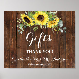 Poster Sinal de Chuva de Presentes para Noiva Casamento O