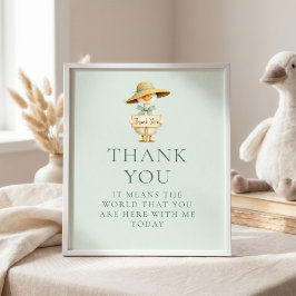 Poster Sinal de Chuveiro de Bebê Obrigado Silly Goose Sag