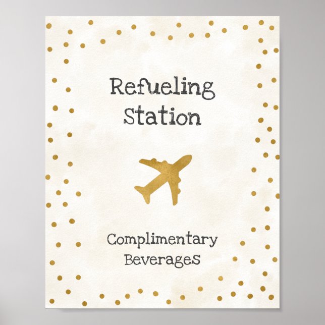 Poster Sinal de Chuveiro de Noiva da Estação de Reabastec (Frente)