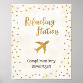 Poster Sinal de Chuveiro de Noiva da Estação de Reabastec