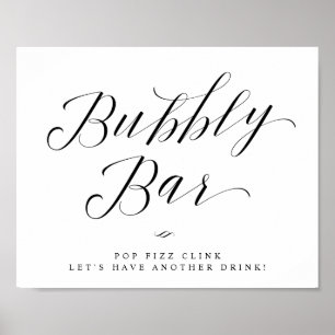 Poster Sinal de Chuveiro de Noiva ou Casamento Bubbly Bar