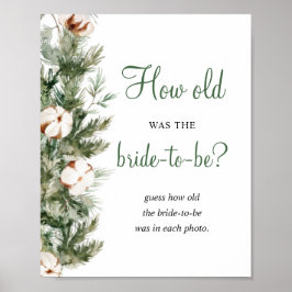 Poster Sinal de Chuveiro de Noiva Pine Winter How Old Was