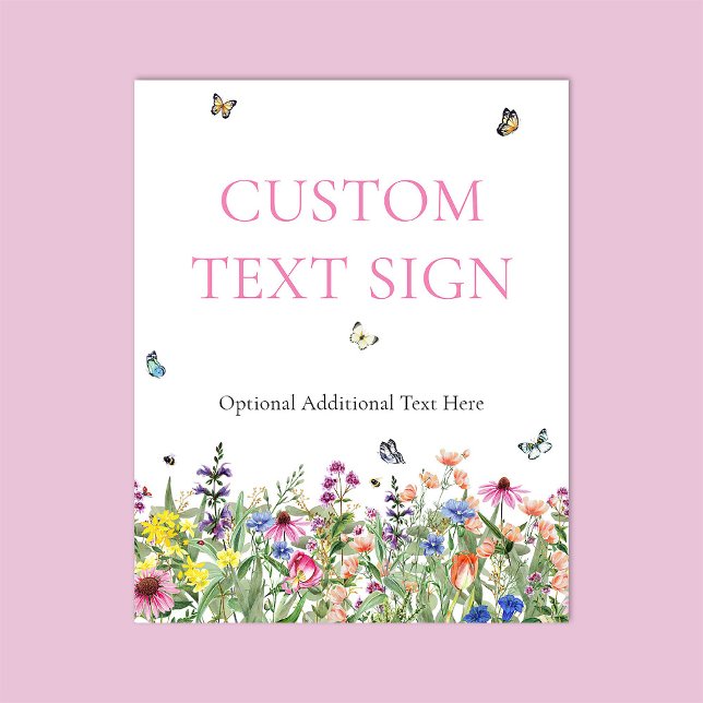 Poster Sinal de Chuveiro de Noiva Wildflower (Criador carregado)