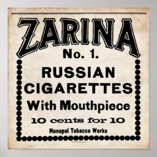 Póster Sinal de Cigarro Russo Zarina