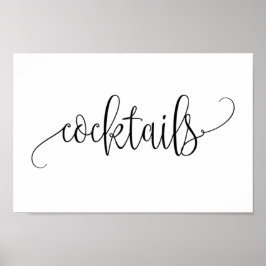 Poster Sinal de Cocktails de Casamento
