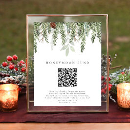 Poster Sinal de código QR da festa de Natal em lua de mel