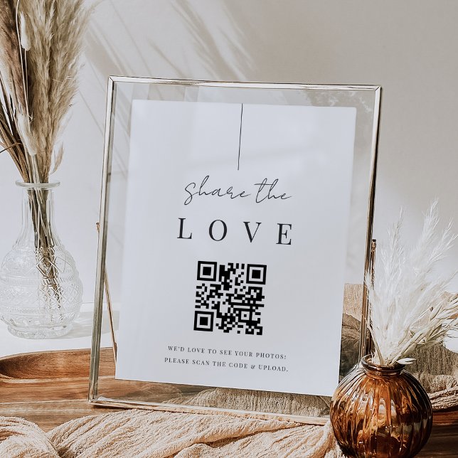 Poster Sinal de Código QR de Foto de Casamento de Script  (Criador carregado)