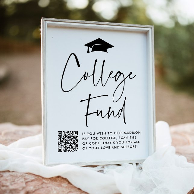Poster Sinal de Código QR de Graduação do Fundo Universit (Criador carregado)