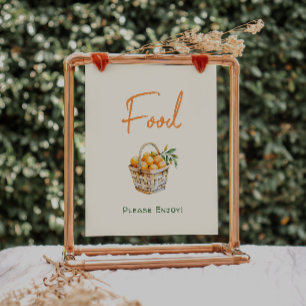 Poster Sinal de Comida Chá de fraldas de Citrus Pequeno C