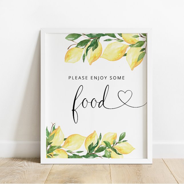 Poster Sinal de Comida de Limão em Aquarela Elegante (Criador carregado)