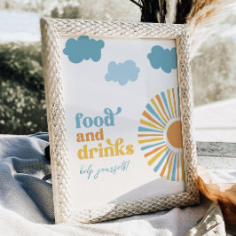 Poster Sinal de Comida Digital Sun Party e Bebidas