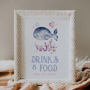 Poster Sinal de Comida e Bebidas para o Oceano