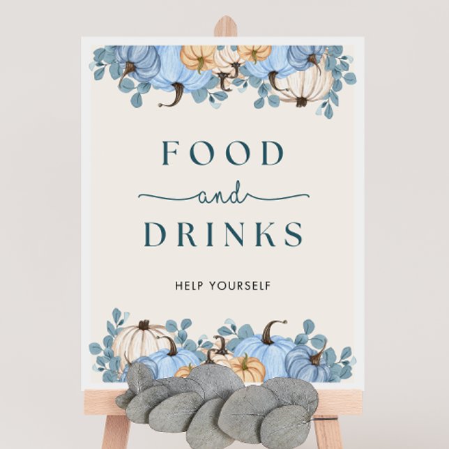 Poster Sinal de Comida e Chá de fraldas de abóbora (Criador carregado)