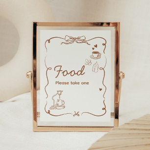 Poster Sinal de comida para chá de bebê Coffee Baby