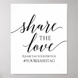Póster Sinal de Compartilhe o Amor | Caligrafia Romântica