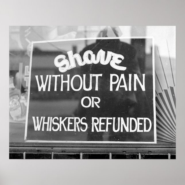 Poster Sinal de Compro Barber, 1942. Vintage Photo (Frente)