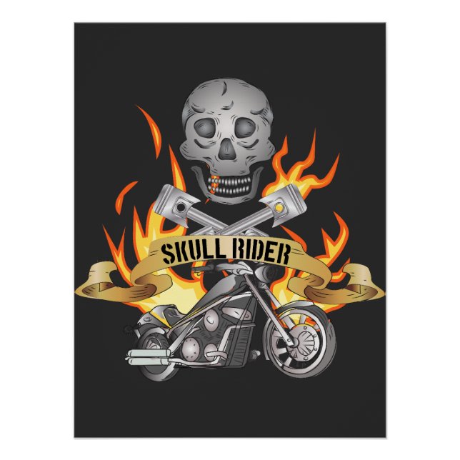 Póster Sinal de Comunidade de Motocicleta do Cavalo Rider (Frente)