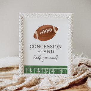 Poster Sinal de Concessão de Chá de fraldas de Futebol