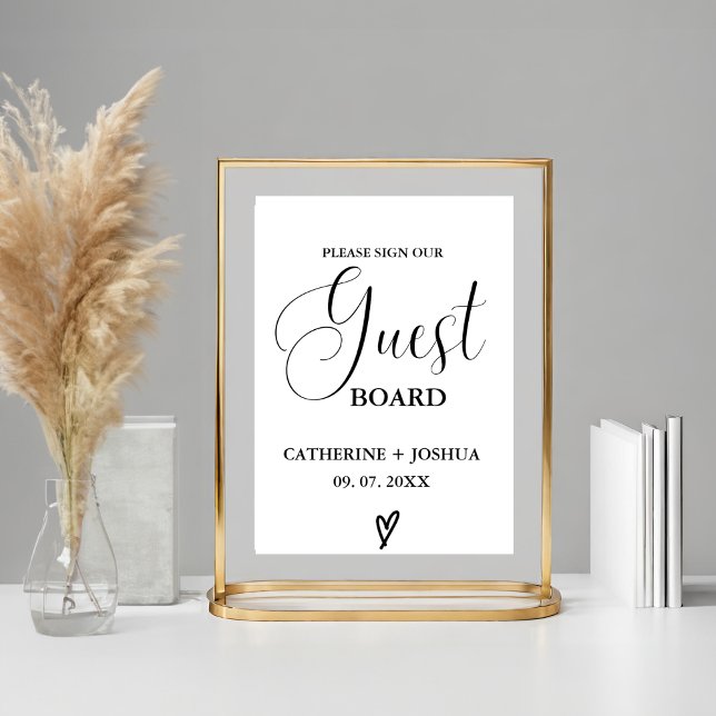 Poster Sinal de conselho de Convidado do casamento modern (Criador carregado)