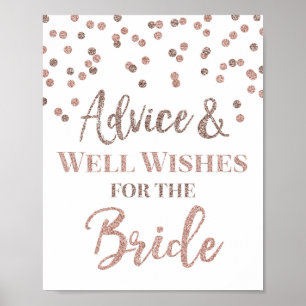 Poster Sinal de Conselhos de Confete em Rose Gold para a 