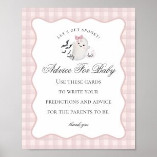 Poster Sinal de Conselhos para Bebê Fantasminha Rosa Past