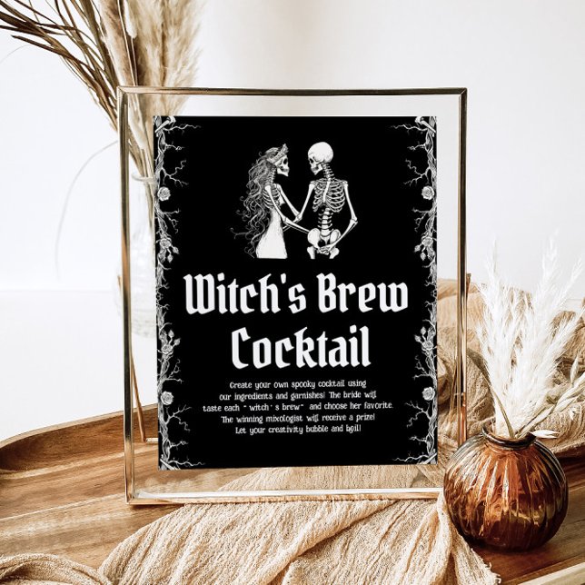 Poster Sinal de coquetel Brew da bruxa do Halloween (Criador carregado)