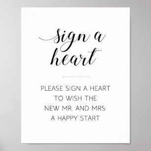 Poster Sinal de Coração de Casamento Elegante