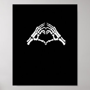 Poster Sinal De Coração E Mãos De Esqueleto