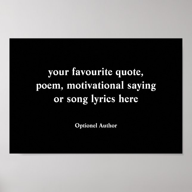 Poster Sinal de cotação personalizado, Crie seu próprio P (Frente)