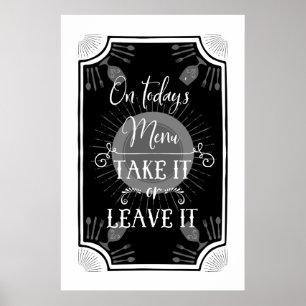 Poster Sinal de Cozinha Antiquada Engraçada