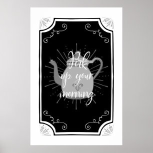 Poster Sinal de Cozinha Antiquado - Desperte sua Manhã