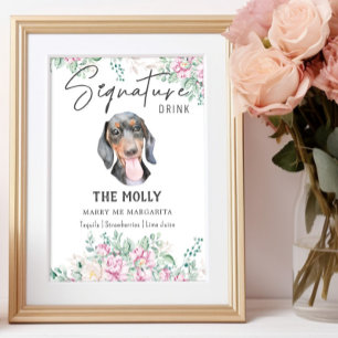 Poster Sinal de Dachshund Dog Signature Drink