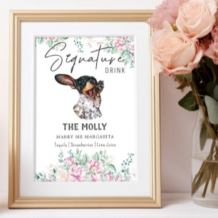Poster Sinal de Dachshund Dog Signature Drink