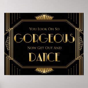 Poster Sinal de Dança de Casamento   Gatsby Art Deco