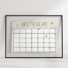 Poster Sinal de data do Chá de fraldas de prados dos anim