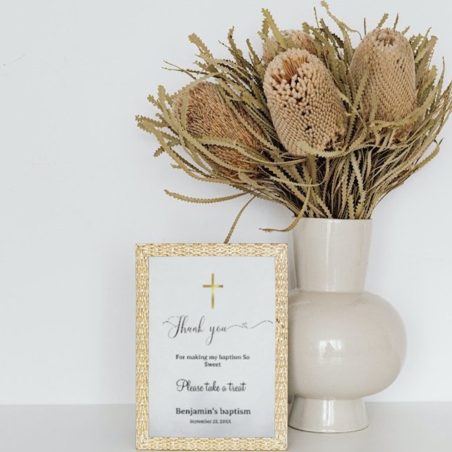 Poster Sinal de decor de mesa do deserto com script mínim (Criador carregado)