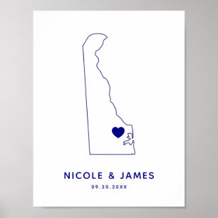 Poster Sinal de Delaware, Casamento ou Recepção Bem-vindo